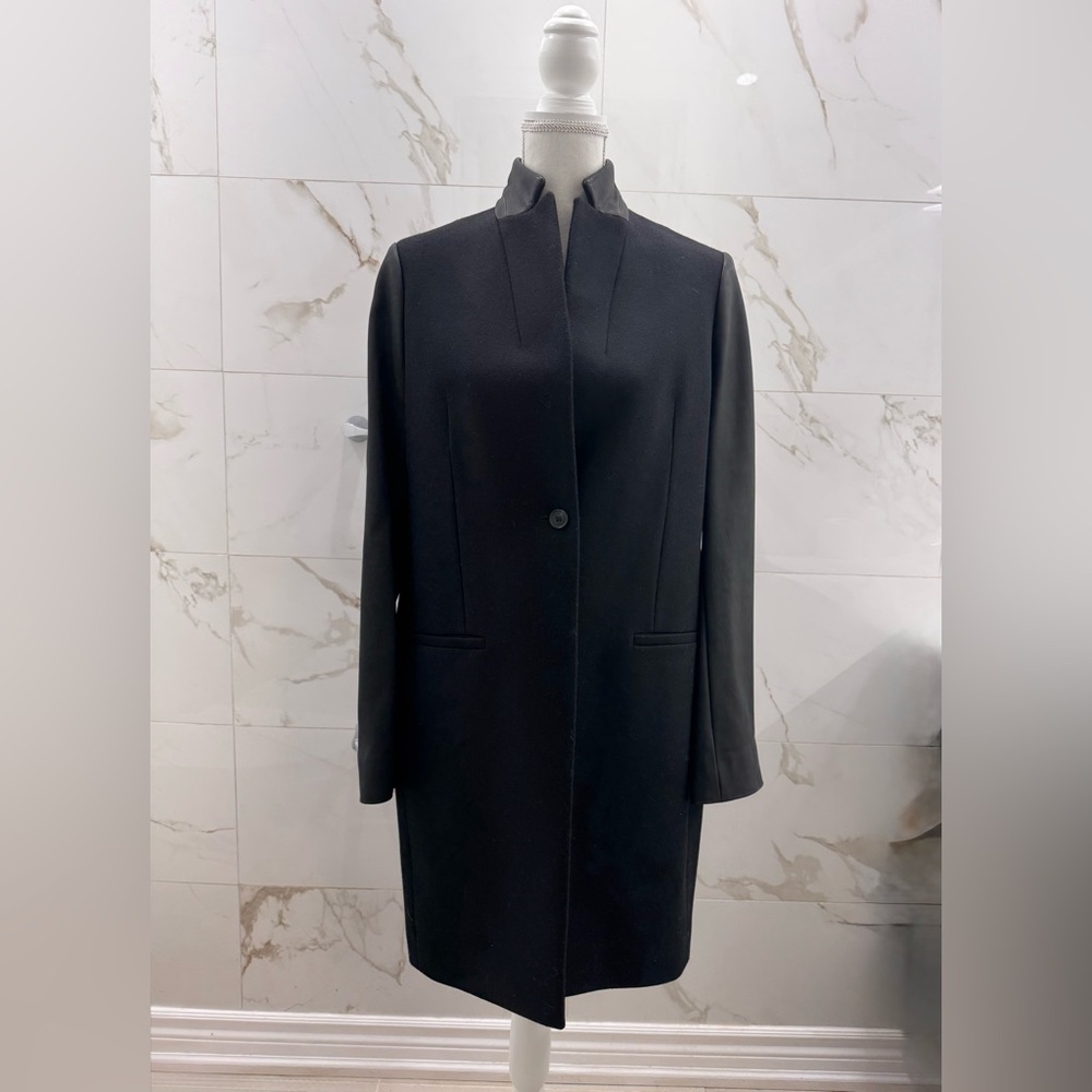 All Saints - Wool and Lamb’s leather sleeves and collar Leni Lea Coat